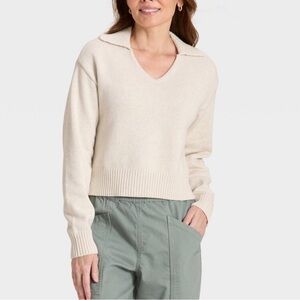 Universal Thread Women's Collared Neck Pullover Oatmeal Sweater XL